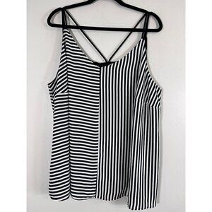 Cato Striped Top 22 Black Tank Coastal Beach Preppy Classic Workwear Retro 80s